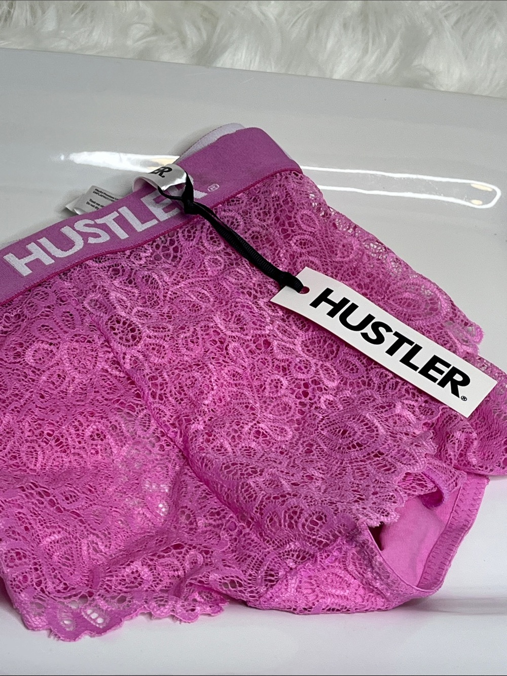 Hustler Hollywood Lace Bikini Brief - Pink - Picture 5 of 5